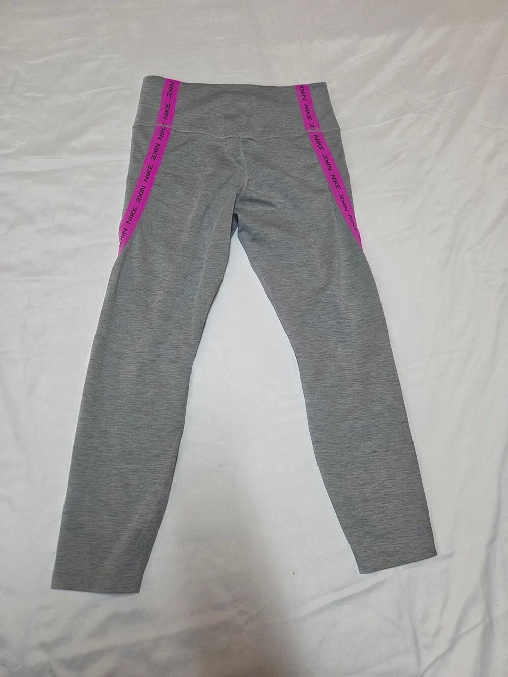 Nike ' Gray Leggings with Pink Side Stripe